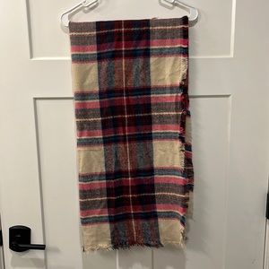 Pink, multi colored blanket scarf